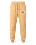 Tobe Hose Studio Herren-Jogginghose in Beige mit Hyänen-Logo-Stickerei, Kordelzug und Reißverschlusstaschen