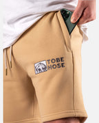 Tobe Hose Studio Shorts in Beige aus Baumwolle mit gesticktem Logo und Reißverschlusstasche für das Smartphone