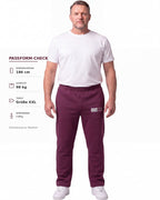 Tobe Hose Studio Herren-Jogginghose in Pflaume mit Hyänen-Logo, robustem Stoff und Reißverschlusstaschen