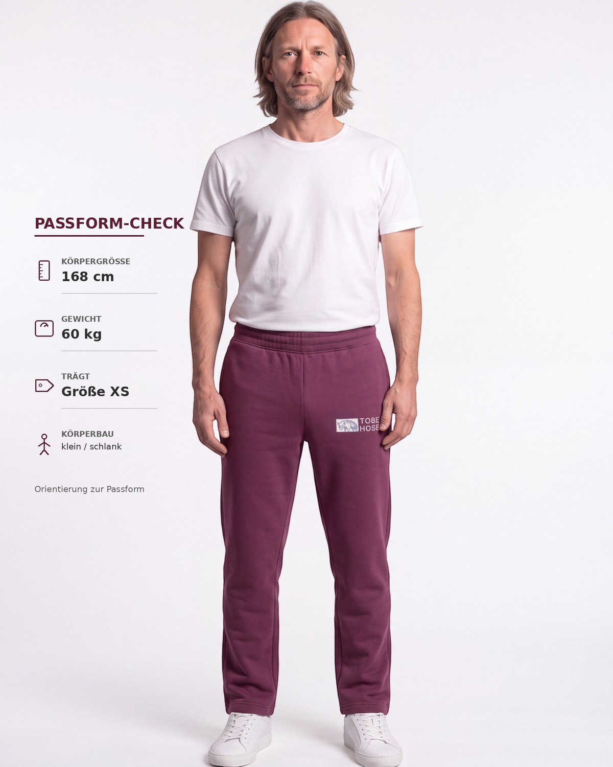 Tobe Hose Studio Herren-Jogginghose in Pflaume mit Hyänen-Logo-Stickerei und geradem Beinabschluss ohne Bündchen