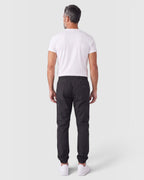 Tobe Hose Studio Herrenhose Luft in Schwarz aus robustem Nylon mit Reißverschlusstasche hinten, Rückansicht