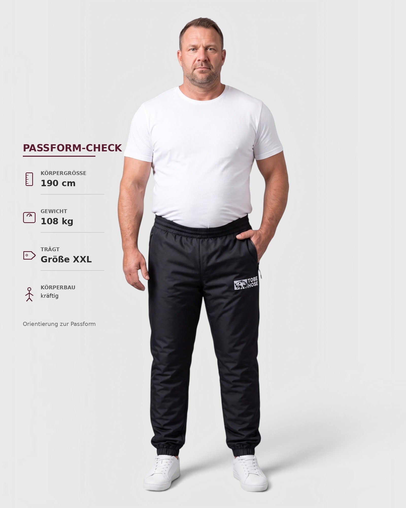 Tobe Hose Studio Herrenhose Luft in Schwarz aus robustem Nylon mit Reißverschlusstaschen und gesticktem Logo