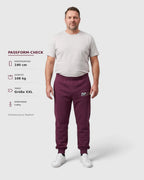 Tobe Hose Studio Herrenhose in Pflaume mit Bund, robustem Stoff, Reißverschlusstaschen und Hyänen-Logo-Stickerei