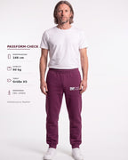 Tobe Hose Studio Herren-Jogginghose in Pflaume mit elastischem Bund, Reißverschlusstaschen und Hyänen-Logo-Stickerei