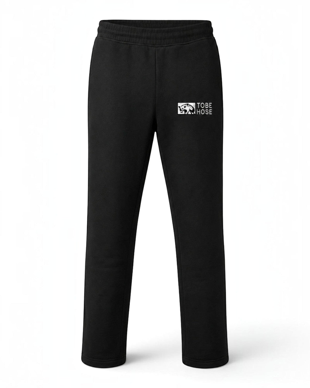 Schwarze Tobe Hose Studio Damen-Jogginghose aus dickem Stoff mit Hyänen-Logo Stickerei und geradem Beinabschluss