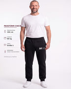 Tobe Hose Studio Herren-Jogginghose in Schwarz mit Hyänen-Logo, elastischem Bund und Reißverschlusstaschen