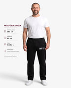 Tobe Hose Studio Herren-Jogginghose in Schwarz mit Hyänen-Logo-Stickerei, Seitentaschen und weichem Innenfutter