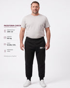 Tobe Hose Studio Herren-Jogginghose in Schwarz mit Hyänen-Logo, elastischem Bund und Reißverschlusstaschen