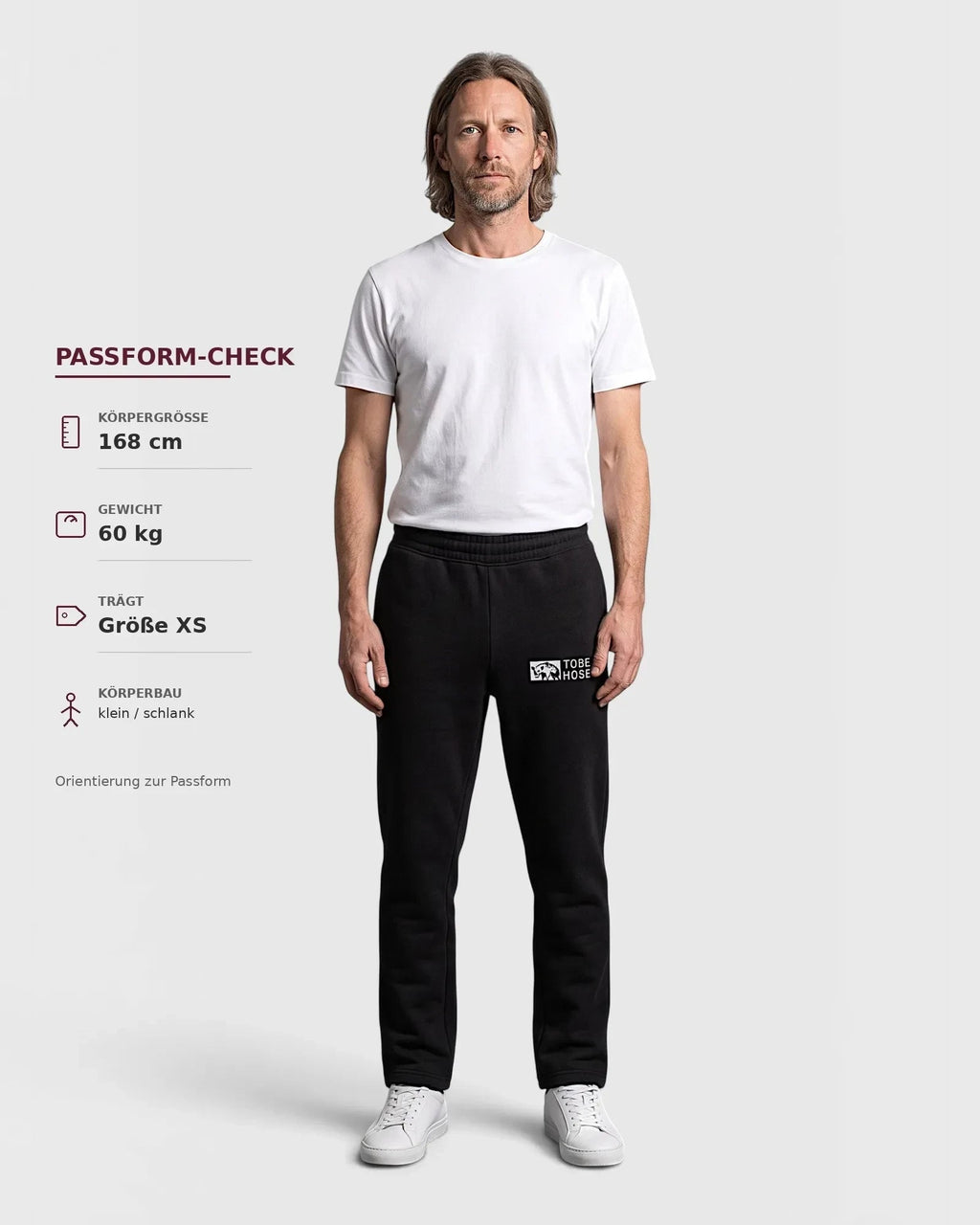Tobe Hose Studio Herrenhose in Schwarz mit Hyänen-Logo-Stickerei, dicker Stoff, bequeme Passform ohne Bund