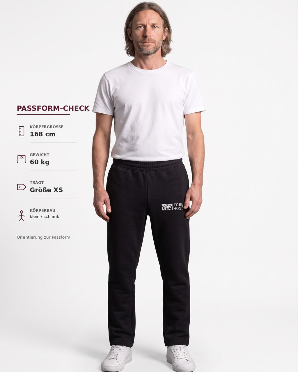 Tobe Hose Studio Herrenhose in Schwarz mit Hyänen-Logo, dicker Stoff mit weicher Fütterung und Reißverschlusstaschen