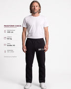 Tobe Hose Studio Herrenhose in Schwarz mit Hyänen-Logo, dicker Stoff mit weicher Fütterung und Reißverschlusstaschen