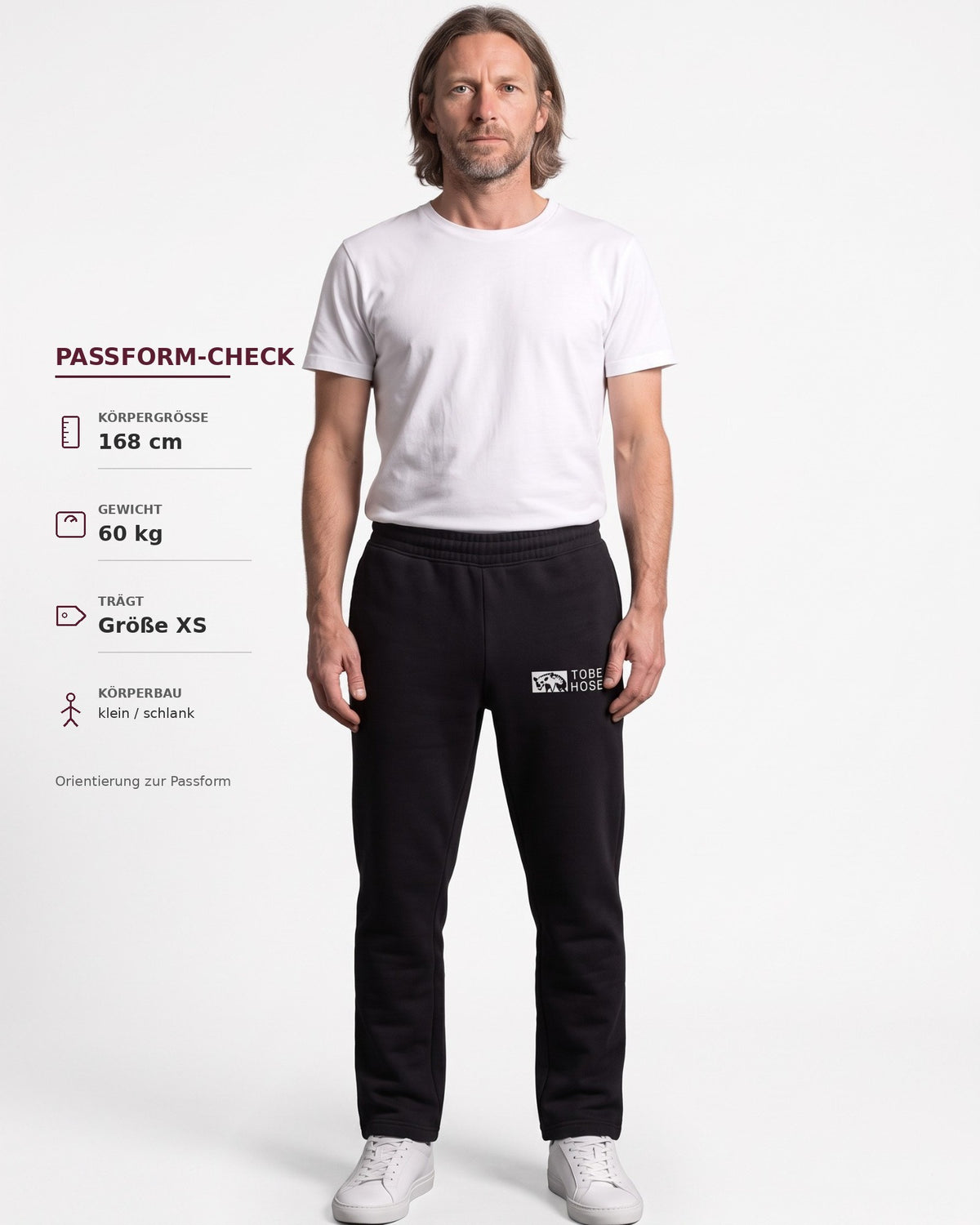 Tobe Hose Studio Herrenhose in Schwarz mit Hyänen-Logo, dicker Stoff mit weicher Fütterung und Reißverschlusstaschen
