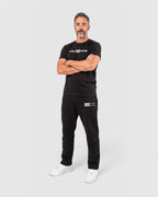Tobe Hose Studio Herren-Jogginghose in Schwarz mit Hyänen-Logo-Stickerei und Seitentaschen mit Reißverschluss