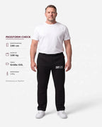 Tobe Hose Studio Herren-Jogginghose in Schwarz mit Hyänen-Stickerei, weichem Innenfutter und Reißverschlusstaschen