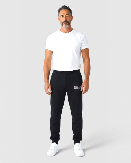 Tobe Hose Studio Herren-Jogginghose in Schwarz mit elastischem Bund und gesticktem Hyänen-Logo