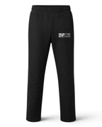 Schwarze Tobe Hose Studio Jogginghose aus dickem Stoff mit weißem Hyänen-Logo Stickerei und geradem Beinabschluss