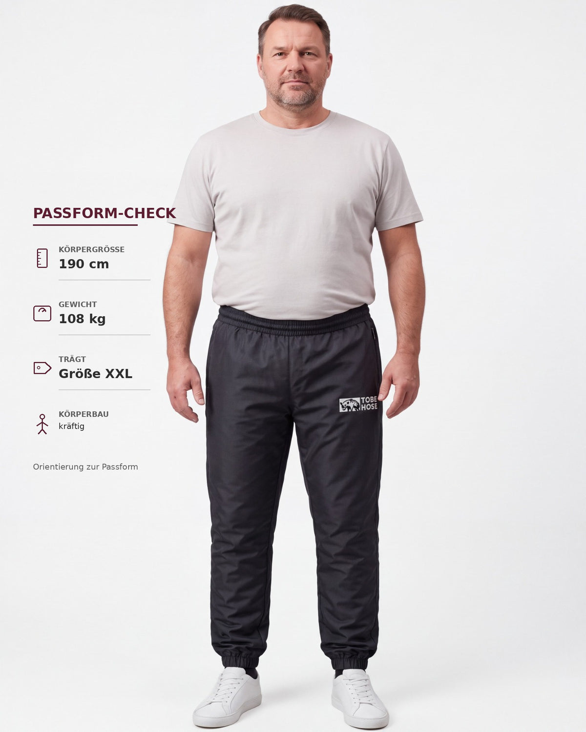 Tobe Hose Studio Herrenhose Luft in Schwarz aus robustem Nylon mit gesticktem Hyänen-Logo und Reißverschlusstaschen