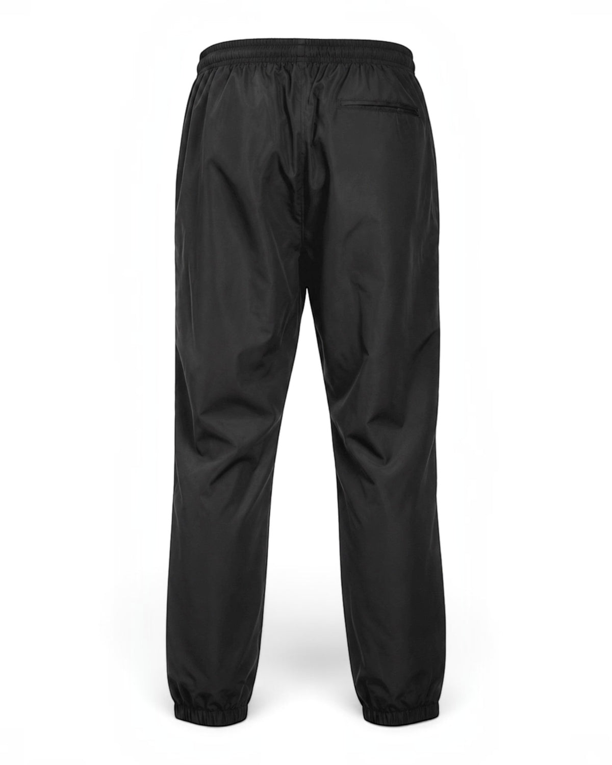 Rückansicht der schwarzen Tobe Hose Studio Luft Damen-Hose aus robustem Nylon mit Gesäßtasche und elastischem Bund