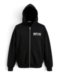 Tobe Hose Studio Zip-Hoodie Fels in Schwarz mit Hyänen-Logo auf der Brust und durchgehendem Reißverschluss