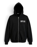 Tobe Hose Studio Zip-Hoodie Fels in Schwarz mit Hyänen-Logo auf der Brust und durchgehendem Reißverschluss