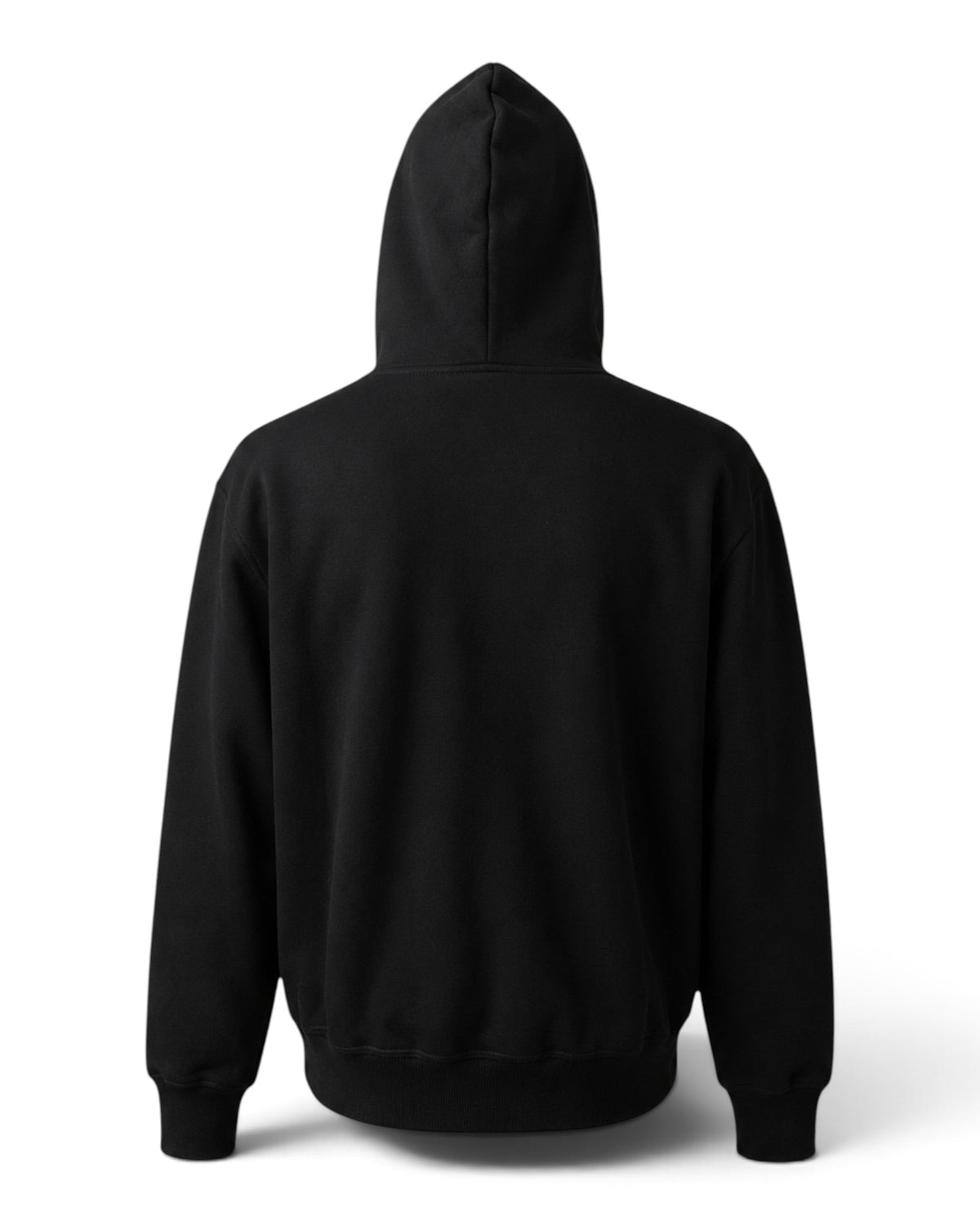 Rückansicht des schwarzen Tobe Hose Studio Zip-Hoodie Fels aus weichem, widerstandsfähigem Material mit Kapuze