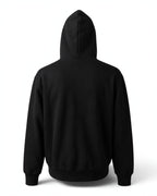 Rückansicht des schwarzen Tobe Hose Studio Zip-Hoodies Fels aus weichem, widerstandsfähigem Material mit Kapuze.